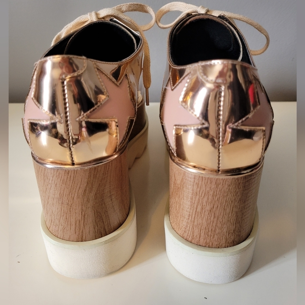 Stella McCartney Elyse Rose Gold Platform Trainers, VGUC, Size 36 - Picture 11 of 14